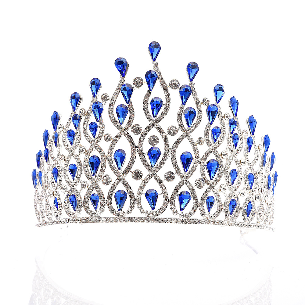 460g Weight Crown Hair Accessories Type Rhinestones Inlay Material 1 Piece Quantity Daily Occasion Alloy Material Water Droplets Pattern Women'S Gender Inlay Design Fashion Style Fashion Water Droplets Alloy Inlay Rhinestones Crown 1 Piece 9