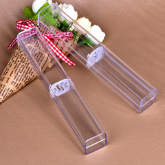 Direct Manufacturer Supply Mini Transparent Crystal Pen Box PP Plastic Stationery Bag Diamond Pen Gift Box Wholesale