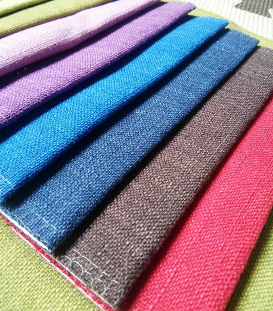 涤轮竹节仿麻布沙发布窗帘布 扎毛涂层仿麻布料 仿麻印花底布