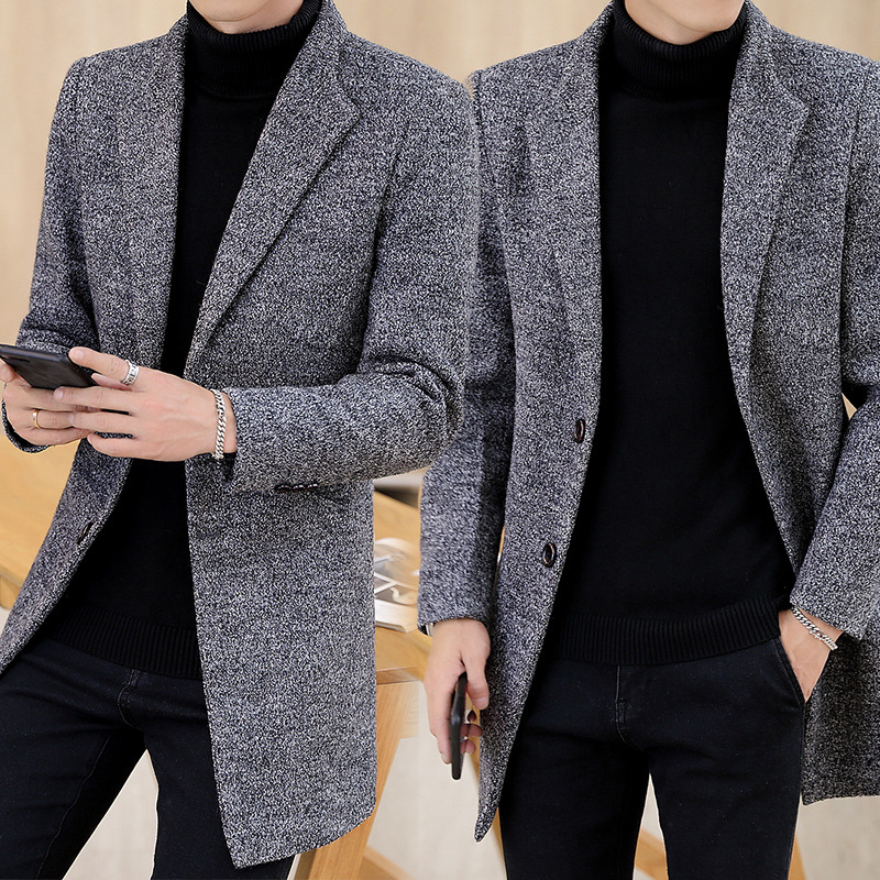 Autumn and winter new pattern Double-sided it Plush overcoat Men's Mid length version Fur coat Korean Edition Self cultivation Youth leisure time Windbreaker