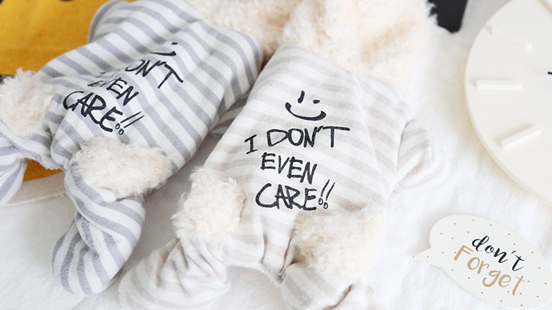 全条纹印花带帽四脚衣