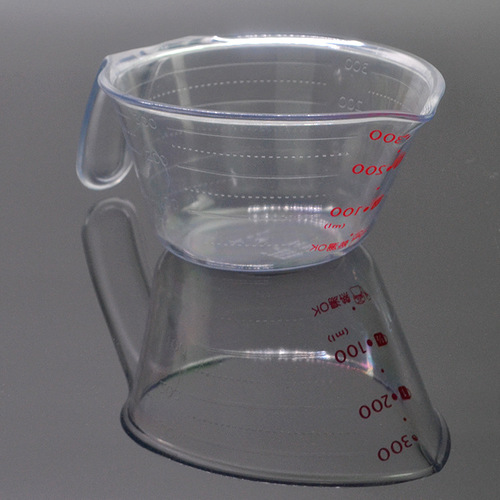 Manufacturer Supply Engraved Measuring Cups AS Resin Hard Plastic Cups 300ML Measuring Spoons Baking Kitchen Tools