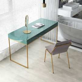 北欧网红实木梳妆台 时尚铁艺烤漆化妆桌椅家用小户型多功能桌子