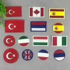 Computer embroidery patches for clothing accessories, fabric patches, embroidered patches, custom patches, national flag patches