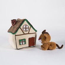 厂家批发布房子与小狗毛绒玩具 公仔玩偶娃娃来图LOGO定做