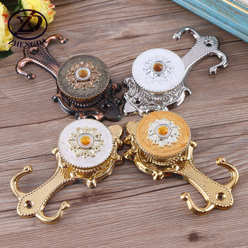 Zhengda window decoration plastic metal curtain accessories European retro handmade oil hook wall hook factory supply