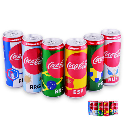 印尼进口罐装收藏版2018世界杯可口可乐批发330ml|ms