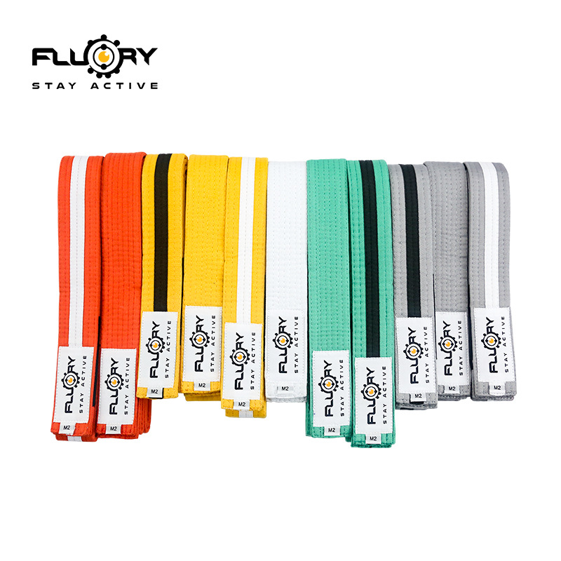 FLUORY Fire Brazilian Jujitsu Belt Children Student Professional Jujitsu Dress Belt Junior Judo Belt Genuine