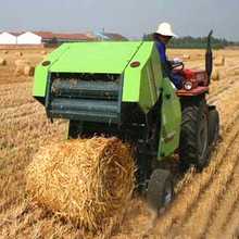 小麦秸杆自动捡拾圆捆打捆机四轮车带行走式牧草打捆机青储打包机