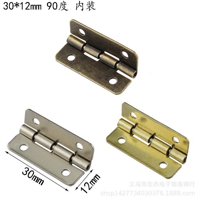 90 градусов 30*12 мм деревянный случай шарнир специальный небольшой шарнир плоский шарнир 4 отверстия небольшой шарнир складной шарнир желтый железный шарнир