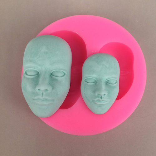 U1023 Face Cake Mold Baking Tool Silicone Mold Chocolate Cookie Candy Soap Mold