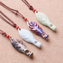 陶瓷项链 陶瓷首饰 景德镇手工饰品 陶瓷口哨 叶子款
