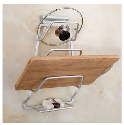 免打孔锅盖架放菜板的架子壁挂式厨房收纳用品案板置物架挂件家用|ru