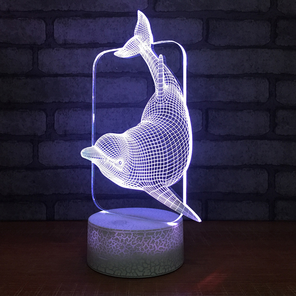 亚马逊爆款 爆裂纹3D灯小夜灯台灯