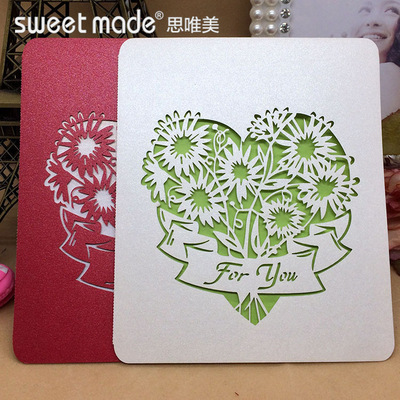 customized Greeting cards originality fold Mini Blessing card festival currency Hollow Greeting cards wholesale