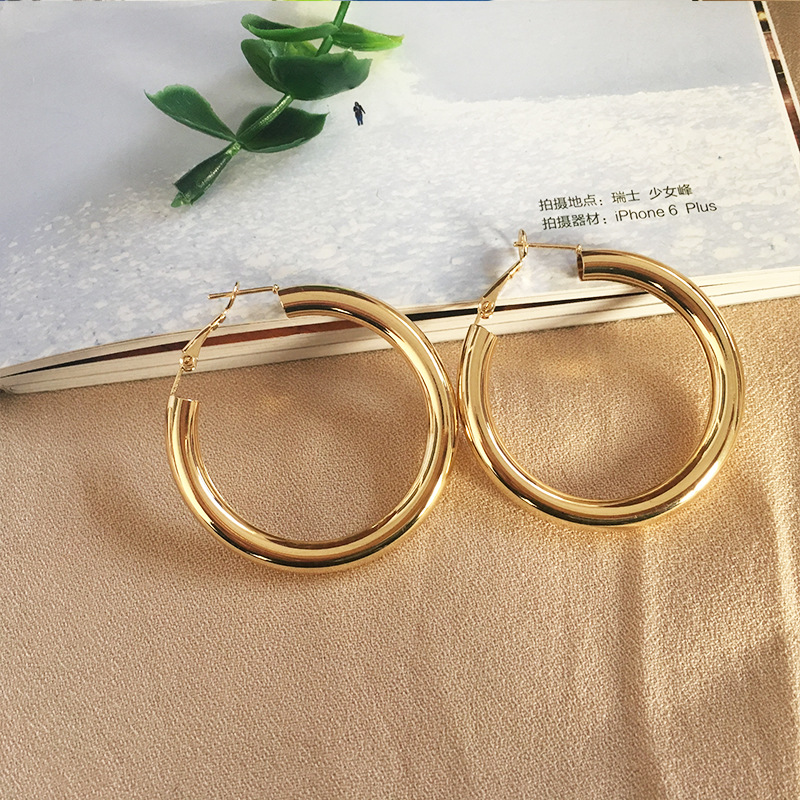 Fashion Exaggerated New Simple Circle Earrings Metal Sequin Jewelry Earrings For Women display picture 8