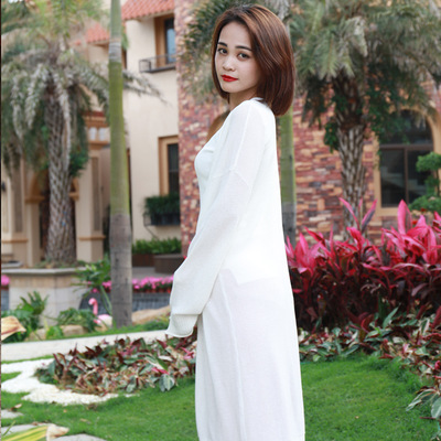 [Amoy factory]Cardigan Knitwear coat machining Customized sweater Sunscreen Hollow Hooded Crochet Sweater