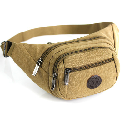 新款时尚帆布腰包 男士手机收纳地摊夜市收银跑步运动斜跨腰包|ru