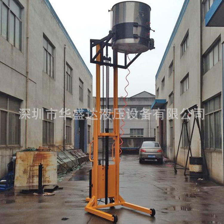 大圆桶电动油桶车 半电动油桶堆高车 电动油桶倒料车 油桶装卸车