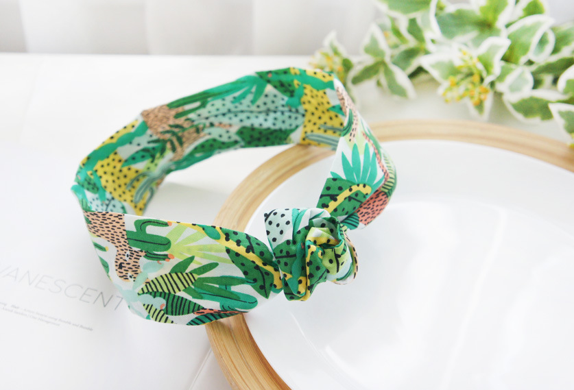 Retro Tropical Rainforest Rabbit Ears Hair Band Wholesale Nihaojewelry display picture 15