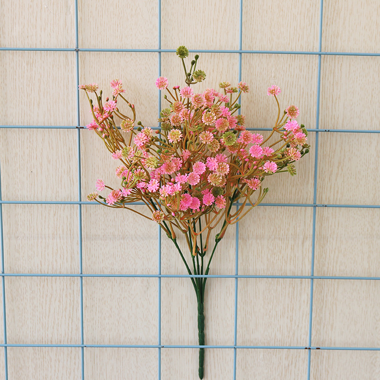 Suministro directo de fábrica muebles para el hogar artificial plástico flores falsas cielo estrellado ingeniería planta verde accesorios de pared de fondo no me olvides