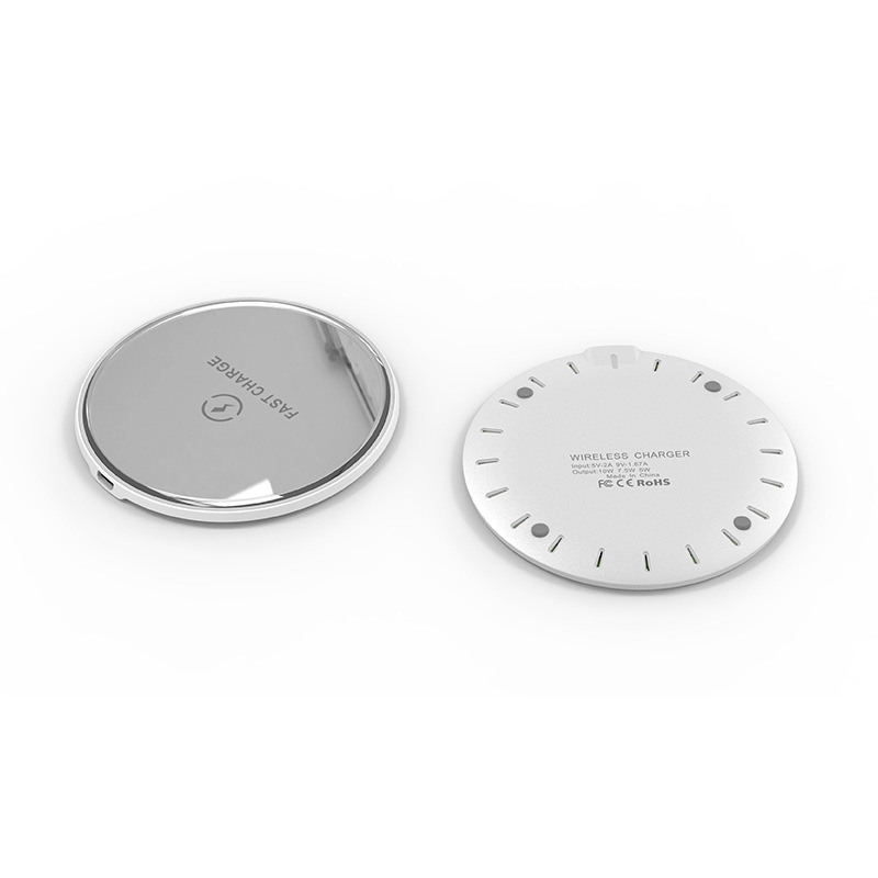 【现货10W快充】led灯带圈+2.5D玻璃面超薄桌面手机无线充电器