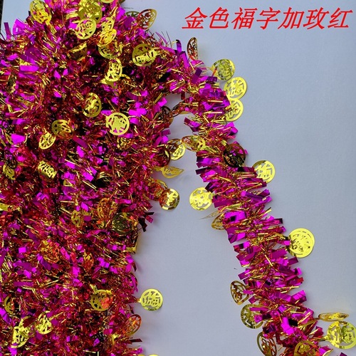 Christmas decoration ribbon asparagus silk throw party decoration wedding room decoration hair ribbon encrypted Fu character ribbon