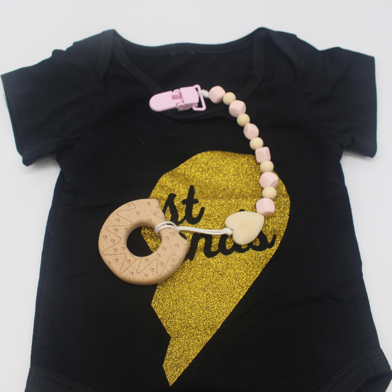 Europeo y americano nuevo bebé chupete cadena mordedor anti-gota chupete clip niños molar anti-perdido cadena Amazon