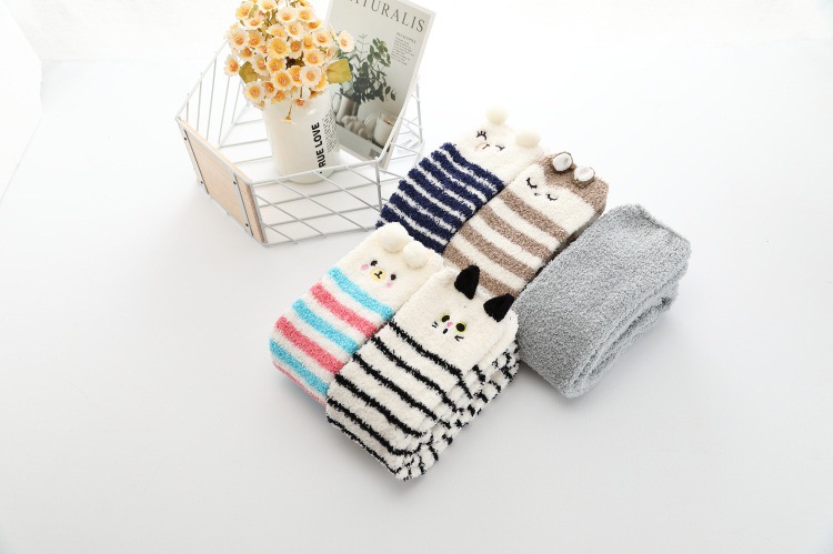 over knee thick warm striped socks  NSFN30495