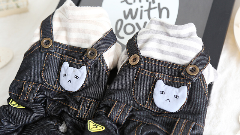 怎么了牛仔背带四脚衣