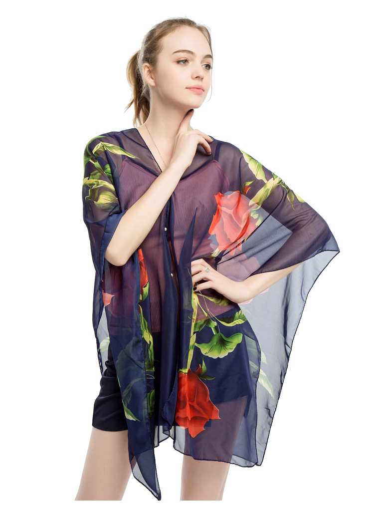 跑江湖丝巾批发 义乌围巾厂家 珍珠扣披肩厂家