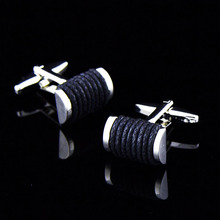 英博ixiukou黑色布艺精品袖扣袖钉男士法式纽扣cufflinks/991441
