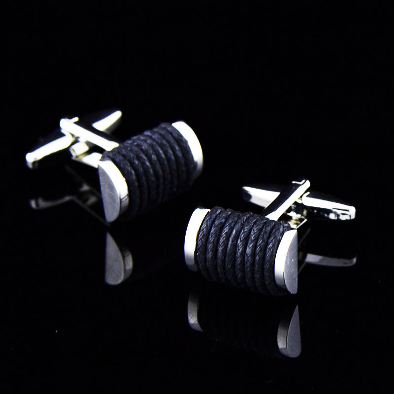 英博ixiukou黑色布艺精品袖扣袖钉男士法式纽扣cufflinks/991441