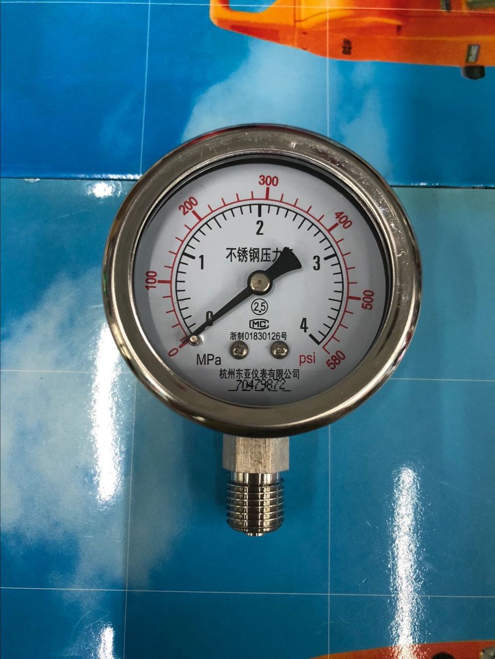 不锈钢耐震压力表YNBF60 1 1.6 2.5 4 6 MPA杭州东亚牌 2分牙
