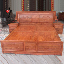 红木双人床花梨带暗箱富贵床1.8米刺猬紫檀卧室中式仿古家具婚床