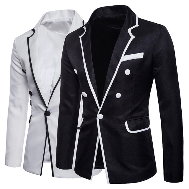 solid color body matching color hem design a button men’s LAPEL 