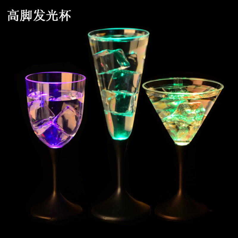 Glowing tall red wine glass LED flashing...