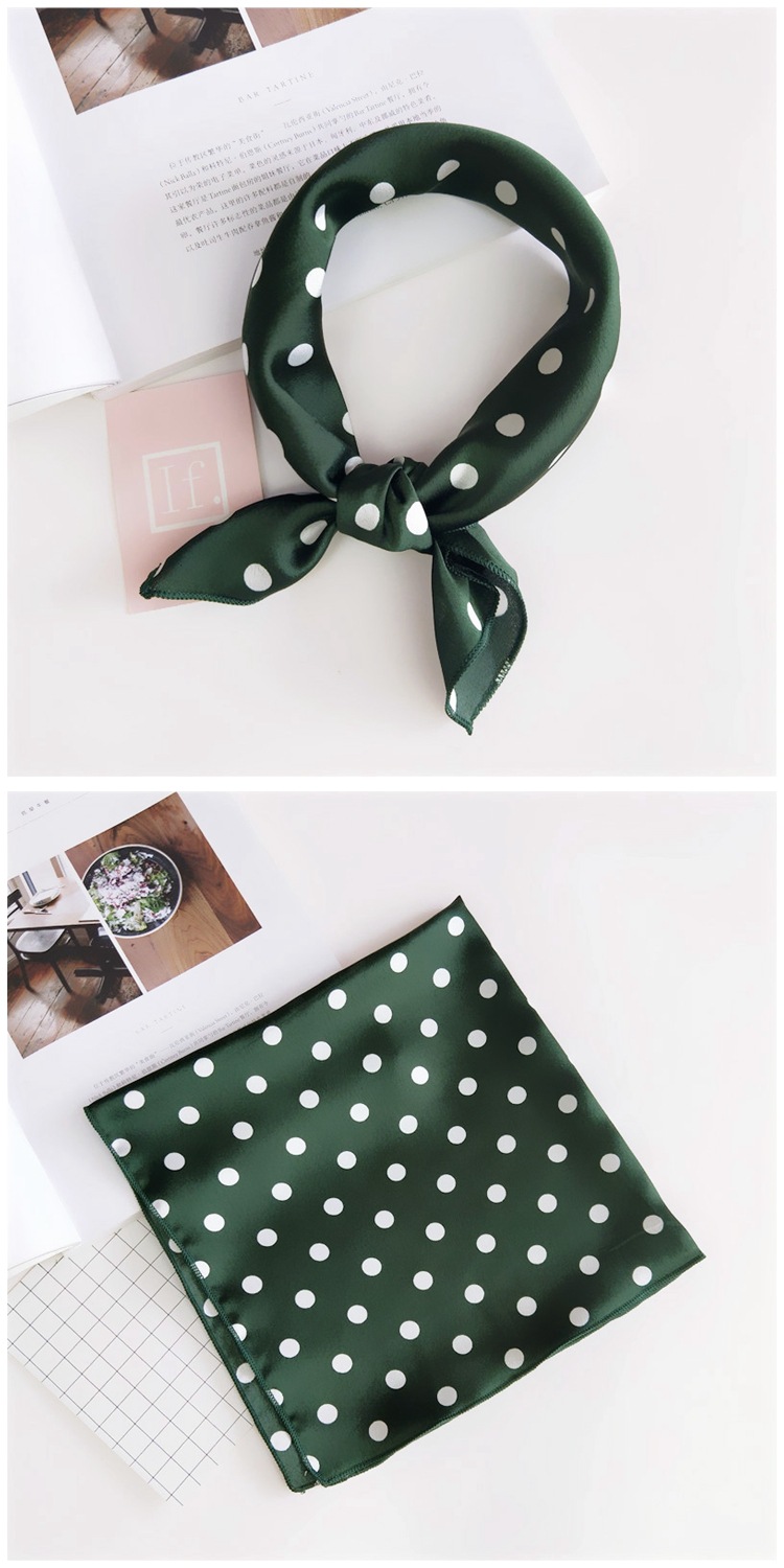 Women's Simple Style Stripe Polka Dots Chains Print Satin Silk Scarf display picture 2