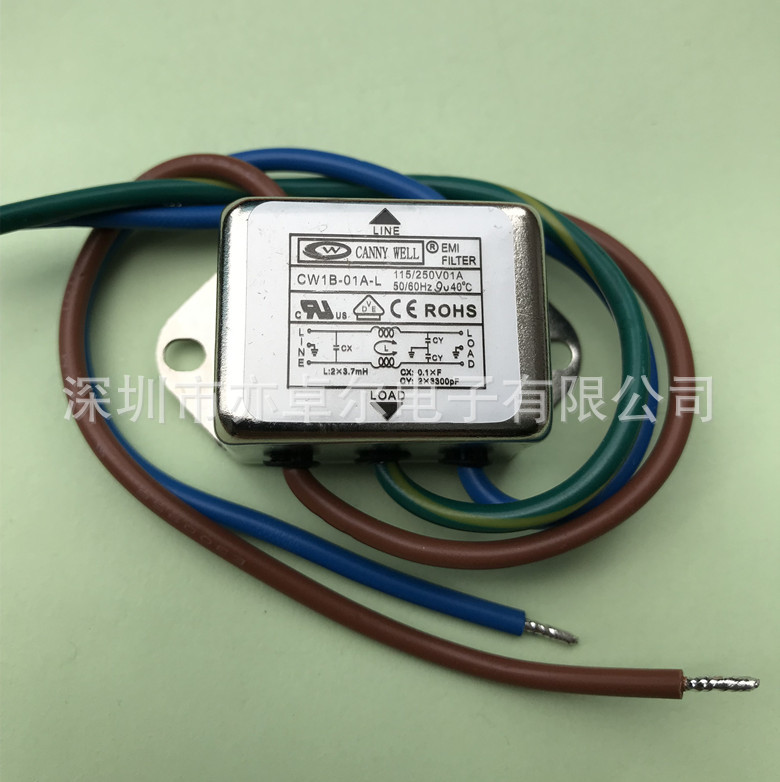 台湾进口CANNY WELL EMI电源滤波器CW1B-01A-L交流电源净化器