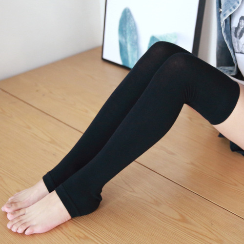 Autumn and Winter Straight Leg Knee Socks for Women, Cotton Knee-High Socks, Korean Style Warmth Protection Leg Socks, Solid Color Bunchy Socks