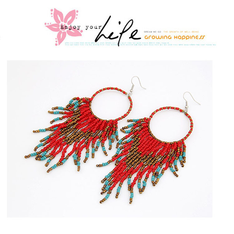 Holiday Occasion Ethnic Style Tassel Bead Women's Drop Earrings
