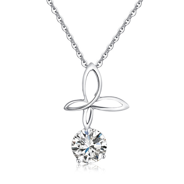 Brand copper necklace with zircon