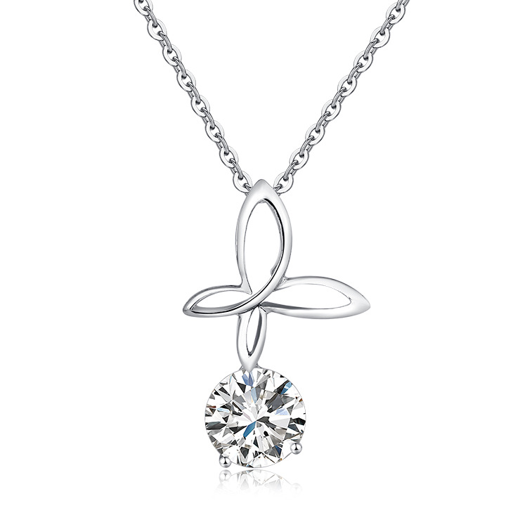 Brand copper necklace with zircon
