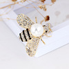 Fashionable crystal, brooch, accessory, Bumblebee from pearl, pin lapel pin, new collection, bee