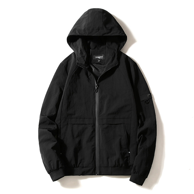 Spring and autumn men’s hooded slim coat casual versatile trend jacket men