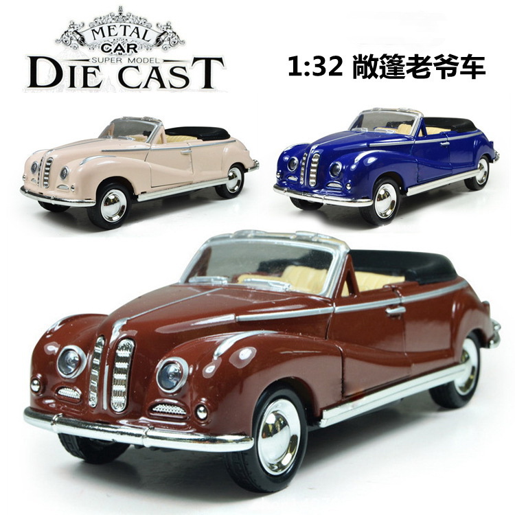 1:32 Classic Replica Open-Air Antique Car Toy, Liling Alloy Car Model, Birthday Cake Baking Display Ornament