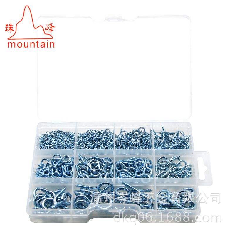 厂家直销批发吊环镀锌羊眼螺丝 闭口羊眼 羊眼螺丝钉套装11格组合