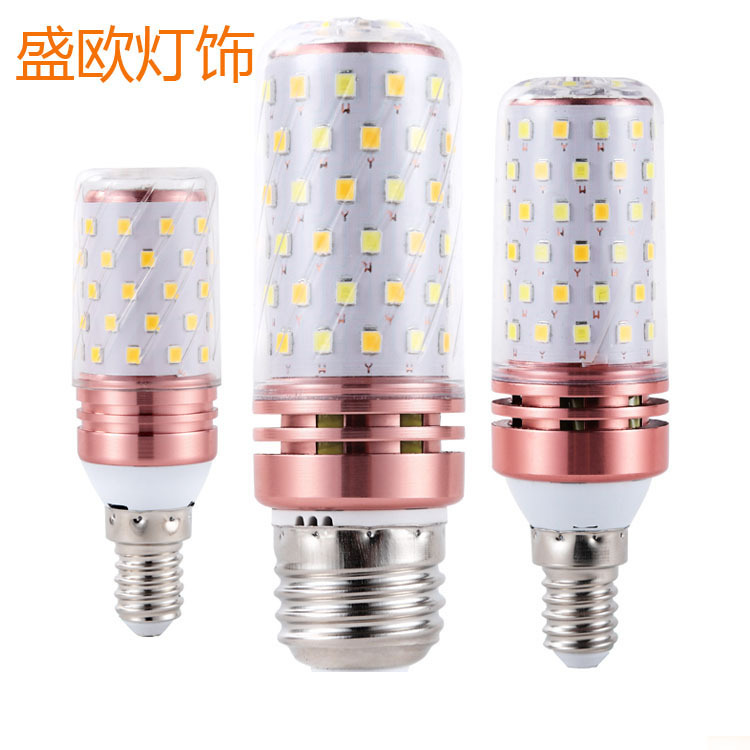 厂家批发Led蜡烛灯e14/e27单色三色灯泡12w/16w 恒流光头强灯