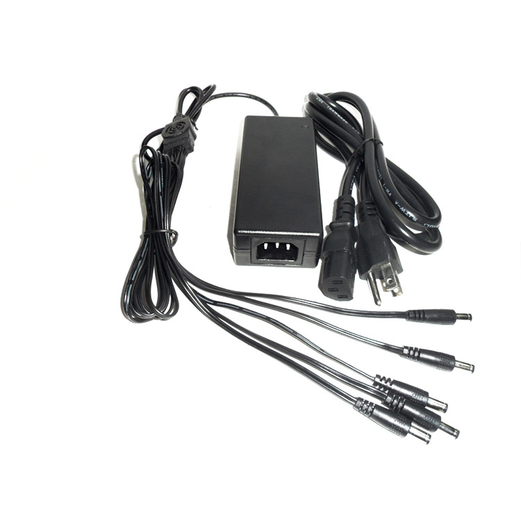 12V5A美国UL FCC ETL认证LED灯条一出五电源适配器 足功率无频闪