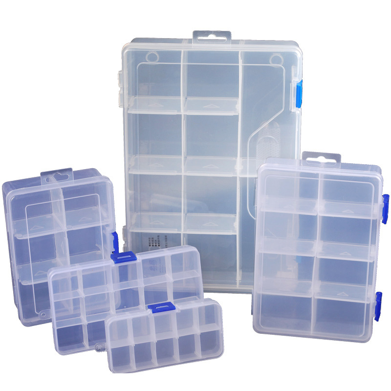 PP marca nueva caja de piezas de plástico transparente joyería desmontable Wenwan accesorios caja de almacenamiento caja de accesorios de tornillo